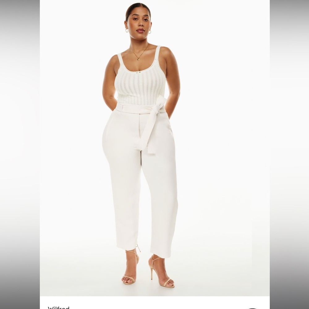 Aritzia Wilfred Tie Front Pants in Vin Gris